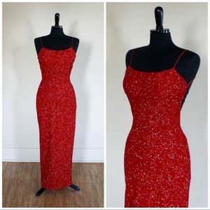 City Trends Red Sparkle Glitter Formal Dress